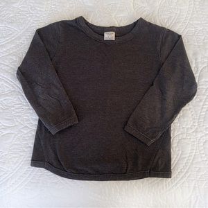 Zara Kids Long-Sleeve Tee, Charcoal Gray